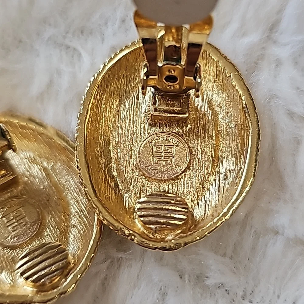 Givenchy Vintage Goldtone Faux Pearl Clip on earrings